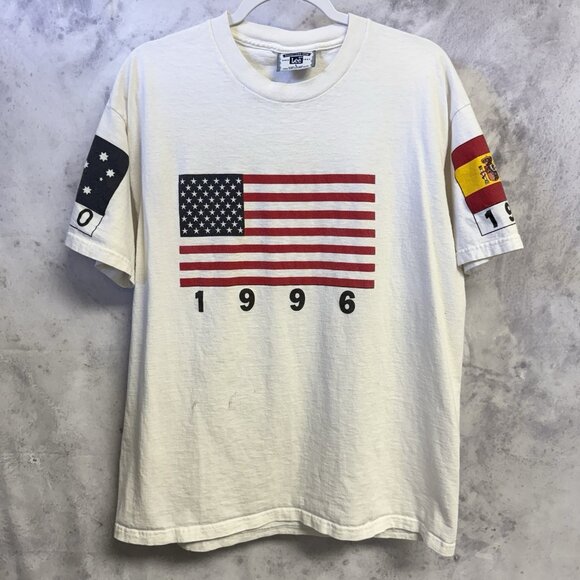 Vintage 1996 Olympics USA T Shirt Mens Large 22x27.5 90s Rare - Picture 1 of 12